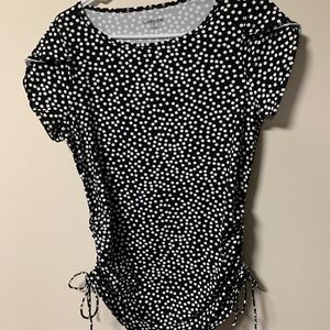 Black & White Polka Dot Tankini Top - Size M